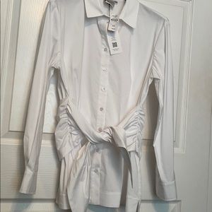 New w/Tags Finley ellis White Tie Front Button Lrg